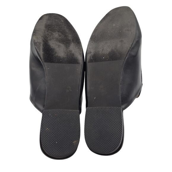 Catherine Maladrino Pika Horse bit Blck Vegan Embroidered Pink Rose Mules Sz 8.5 - Picture 8 of 10